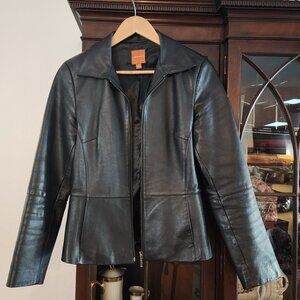 Black Leather Jacket // Size M // Anonymous by John Carlisle // EUC